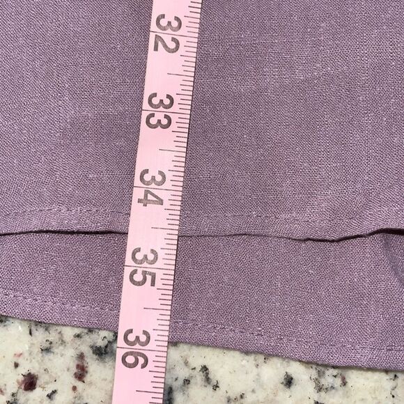 Wasabi+Mint Rayon Linen Puff Sleeve Cut Out Mini Swing Dress Purple NWT Medium - Picture 7 of 7